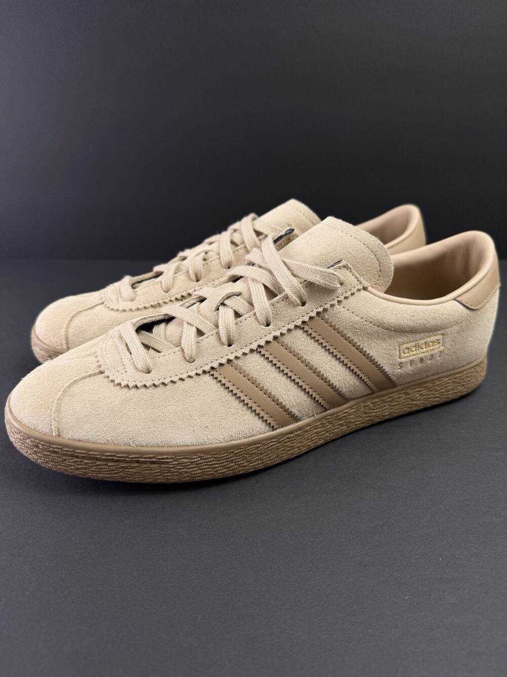 adidas Originals STADT Men’s 11 Brown Camel Suede Gum Sole Sneakers JI1886